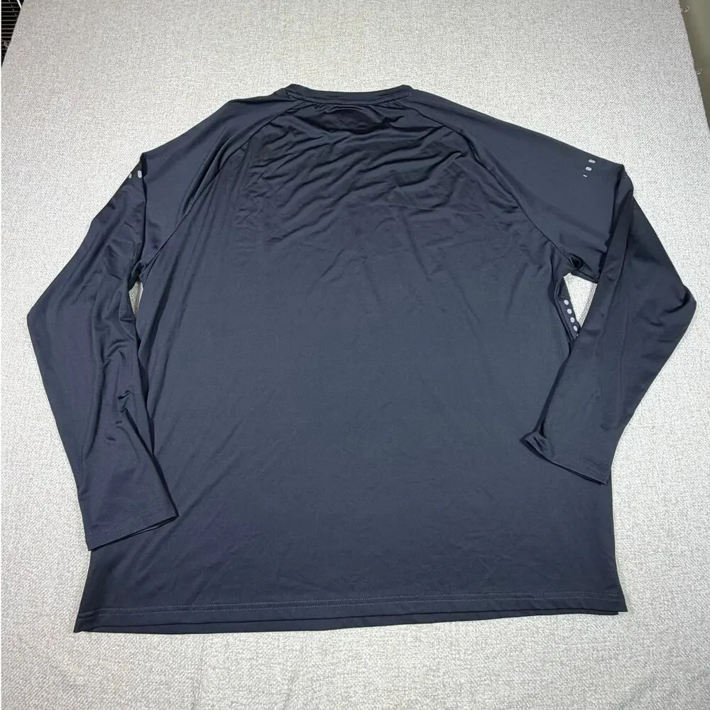 Northyard Men 2XL Black Long Sleeve UPF Performance Athletic Pullover Shirt